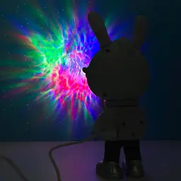 Нічник-проектор зоряного неба GALAXY NIGHTLIGHT PROJECTOR Світильник Заєць-космонавт з пультом 8 режимів - мініатюра 4