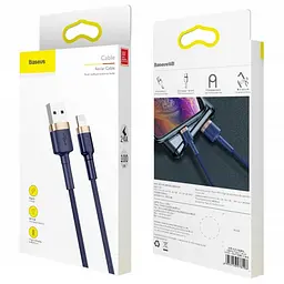 Дата кабель Baseus Cafule USB to Lightning 2.4A (1m) (CALKLF-B) Золотий/Чорний - мініатюра 4