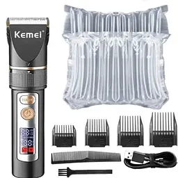 Машинка для стрижки Kemei LFJ-KM-5073 3 насадки Чорний (2390000002) - мініатюра 3