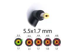Блок живлення для Acer D260, 531H. 532G, AO532H, A150, A110 (19V 2.15A 40W (5.5x1.7)) High - мініатюра 2