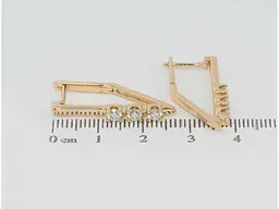 Сережки Xuping Позолота 18K англійський замок "Три фіаніти" (177136) - мініатюра 2
