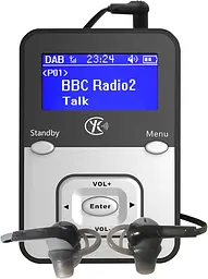 Yaakin K2, цифрове радіо Go DAB/DAB+/FM, акумуляторна батарея, портативний кишеньковий приймач, у комплекті - мініатюра 5