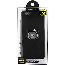 Чохол-накладка Shengo Soft-touch holder TPU Case iPhone 6 Plus/6S Plus Black - мініатюра 2
