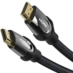 Кабель HDMI M-M, 3.0 м, V2.0, 4K 60Гц, обплетення, Zinc Alloy Type чорний Vention - мініатюра 2