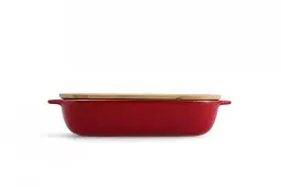 Форма для випічки з кришкою KitchenAid керамогранітна, 8,8х24,8х40,4 см, 3,8 л, колір червоний (CC006108-001) - мініатюра 4