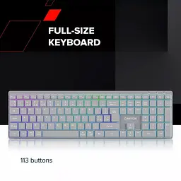 Клавіатура Canyon HKB-W11 UK/US RGB Dual Mode Wireless Grey (CNS-HBTK11G) - мініатюра 8