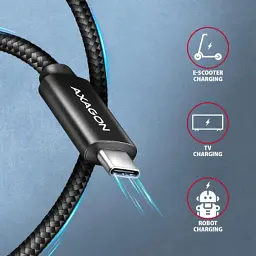 Дата кабель USB-C to USB-C 3.0m USB 2.0 PD 240W 5A black AXAGON (BUCM2-CM30AB) - мініатюра 5