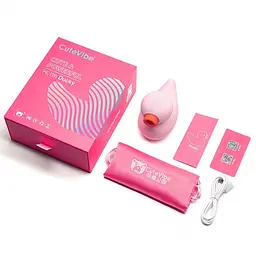 Вибратор CuteVibe Cute Vibe Ducky Вакуумный для клитора, 9.8х1.2 см розовый - миниатюра 6