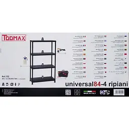 Стелаж Toomax Universal Vent 84-4 на 4 полиці 80х40х138 см чорний (00-00005140) - мініатюра 4