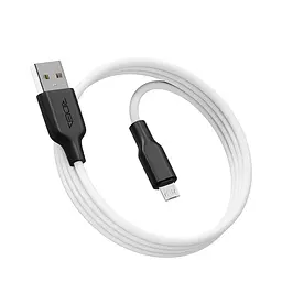 Кабель для заряджання та обміну даними USB Ridea RC-AI21 AirSiliconePro 60W 20V/3A USB-MicroUSB 1 м Біло-чорний