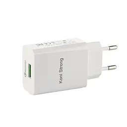 Адаптер мережевий Koni STRONG KS50 QC3.0 1USB 3A блок живлення білий