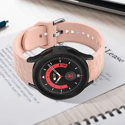 Ремінець для Samsung Galaxy Watch 6 40mm 6 44mm - бежево-рожевий ширина кріплення 20мм силікон Watchbands Diamond (W28-6WB41965014) - мініатюра 4