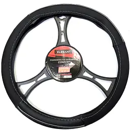 Чехол на руль со скошенным низом M 39-40 см Эко-кожа Черный (EL 105 426)