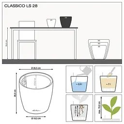 Вазон Lechuza Classico Premium LS, 7 л, білий (16040) - мініатюра 4