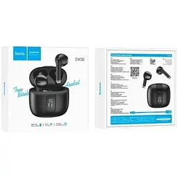 Навушники бездротові Hoco EW36 DeliCate True Wireless BT 5.3 в кейсі чорні 6931474791382 - мініатюра 2