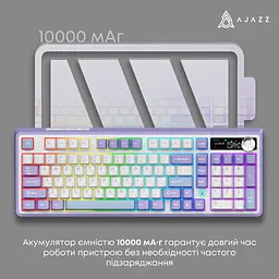 Клавіатура Ajazz Maillard V2 Maillard Switch Wireless/Bluetooth/USB UA Purple/White/Blue (AK980-V2-M-PWB) - мініатюра 11