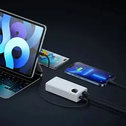 Павербанк Baseus Adaman2 Digital Display Fast Charge 10000 mAh 30 W білий (PPAD040002)  - мініатюра 6