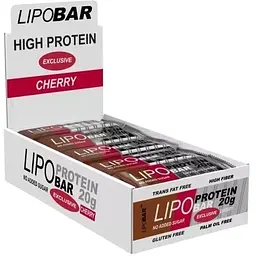 Батончик LipoBar Protein Bar БЛОК, 20*50 грам - Вишня