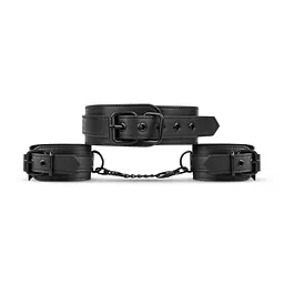 Наручники з нашийником Bedroom Fantasies Collar & Cuffs - Black - мініатюра 3