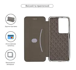 Чехол-книжка для OPPO A5 4G/A5 5G/A5m 4G, G-Case, черный, кожаный чехол-книжка из экокожи (PU) и TPU, с магнитом, с подставкой и вместительным кардхолдером, противоударный, защита всего корпуса, ArmorStandart (ARM87339) - мініатюра 3