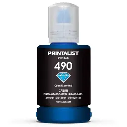 Чорнило Printalist Canon GI-490 для G1400/G2400/G3400 140г Cyan (PL490C)