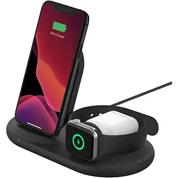 Беспроводное зарядное устройство 3 в 1 Belkin WIZ-001VF Wireless iPhone/Watch/AirPods Black - мініатюра 7