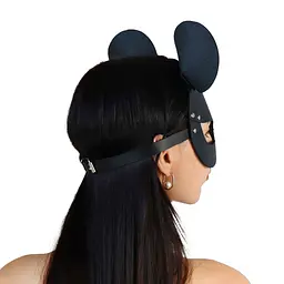 Шкіряна маска мишки Art of Sex - Mouse Mask, колір Чорний - мініатюра 2