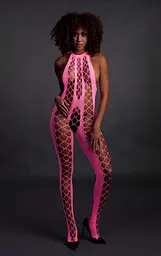 Бодістокінг Ouch! Bodystocking With Halterneck Pink, XS/XL - мініатюра 4