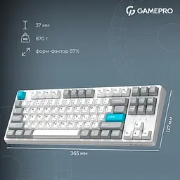 Клавіатура GamePro Asgard Ragnar Wireless/Bluetooth/USB UA White (MK285WH) - мініатюра 12