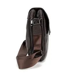 Шкіряний месенджер з клапаном на два відділи Tiding Bag M56-3508C коричневий - мініатюра 5