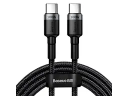 Кабель BASEUS Cafule PD2.0 100W flash charging Type-C For Type-C cable (20V 5A) 2m Gray+Black (CATKLF-ALG1)