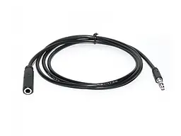 Аудіокабель REAL-EL Audio Pro (EL123500041) mini-jack 3.5мм(M)-mini-jack 3.5мм(F) 1м, чорний