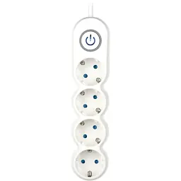 Мережевий фільтр 2Е Plus 4XSchuko з вимикачем 3G1.0*3M, white 2E-U04VESM3W - мініатюра 2
