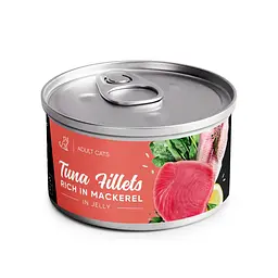 Вологий корм Savory Tuna Fillets rich in Mackerel in Jelly for Adult Cats філе тунця з макрелью в желе для дорослих котів, 70 г