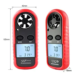 Анемометр цифровий 0,1-30м/с -10-45°C wintact 10,5х4х1,5 см hoz0010063 - мініатюра 4