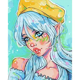 Картина за номерами "Блакитноока модниця" nila_art_art KHO2547 40х50 см Ideyka