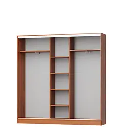 Шафа-купе тридверна MebelStar Стандарт AL 2ДСП/Дзеркало 210x45x210 см Кашемір (MBS-2929) - мініатюра 2