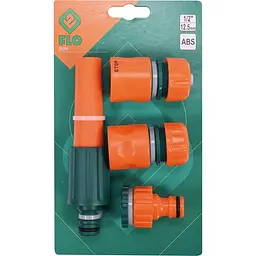 Зрошувач прямий Flo з набором з'єднань 1/2" 3/4" ABS-пластик 4 шт. (89204) - мініатюра 2