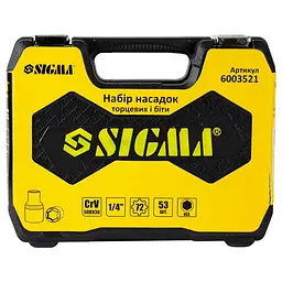 Набір насадок торцевих і біт Sigma 1/4" 53 шт CrV (6003521) - мініатюра 3