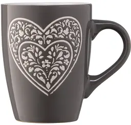 Чашка Ardesto Heart, 330 мл, темно-сірий (AR3467DGR) - мініатюра 4