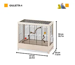 Клітка для канарок та маленьких птахів Ferplast Giulietta 4 дерев'яна 57x30x50 см 52067017 - мініатюра 2