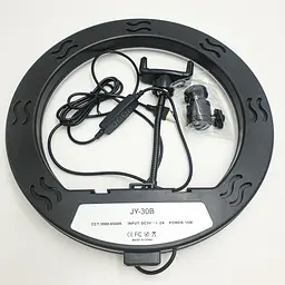 Кільцева лампа 30 см 10W на штативі 210 см з тримачем для телефону LED підсвічування кільцеве світло блогера візажиста фотографа Ring Light JY-30B - мініатюра 5