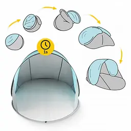Намет пляжний 4FIZJO Pop-Up 195 x 120 см саморозкладний Grey/Mint (P-5905973401432) - мініатюра 3