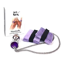 Наручники з металевою анальною пробкою Art of Sex Handcuffs with Metal Anal Plug, M, Purple Art of Sex SO6183 92994 - мініатюра 5