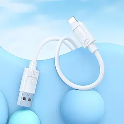 Кабель для заряджання Hoco X122 силіконовий кабель Benefit USB-A x Lightning 1 метр Білий - мініатюра 2