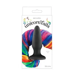 Анальна пробка з хвостиком Ns Novelties Unicorn Tails Pastel, 9,9х3,2 см, різнокольоровий - мініатюра 2