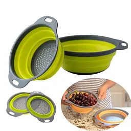 Друшляк силіконовий складаний великий + маленький Collapsible filter baskets - мініатюра 2