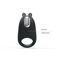 Ерекційне кільце Pretty Love Rabbit Vibrator 7.5 см чорний - мініатюра 7