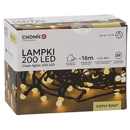 Гірлянда Chomik Кульки-змійка 200LED теплий білий 16 м (LED0146)