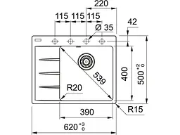 Кухонна мийка Franke Centro CNG 611-62 TL (114.0630.453) - мініатюра 2